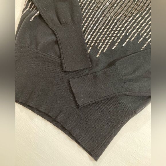 Worthington Top Women’s S Black Sequin Knit Blouse Casual Career Night Out - Picture 5 of 10